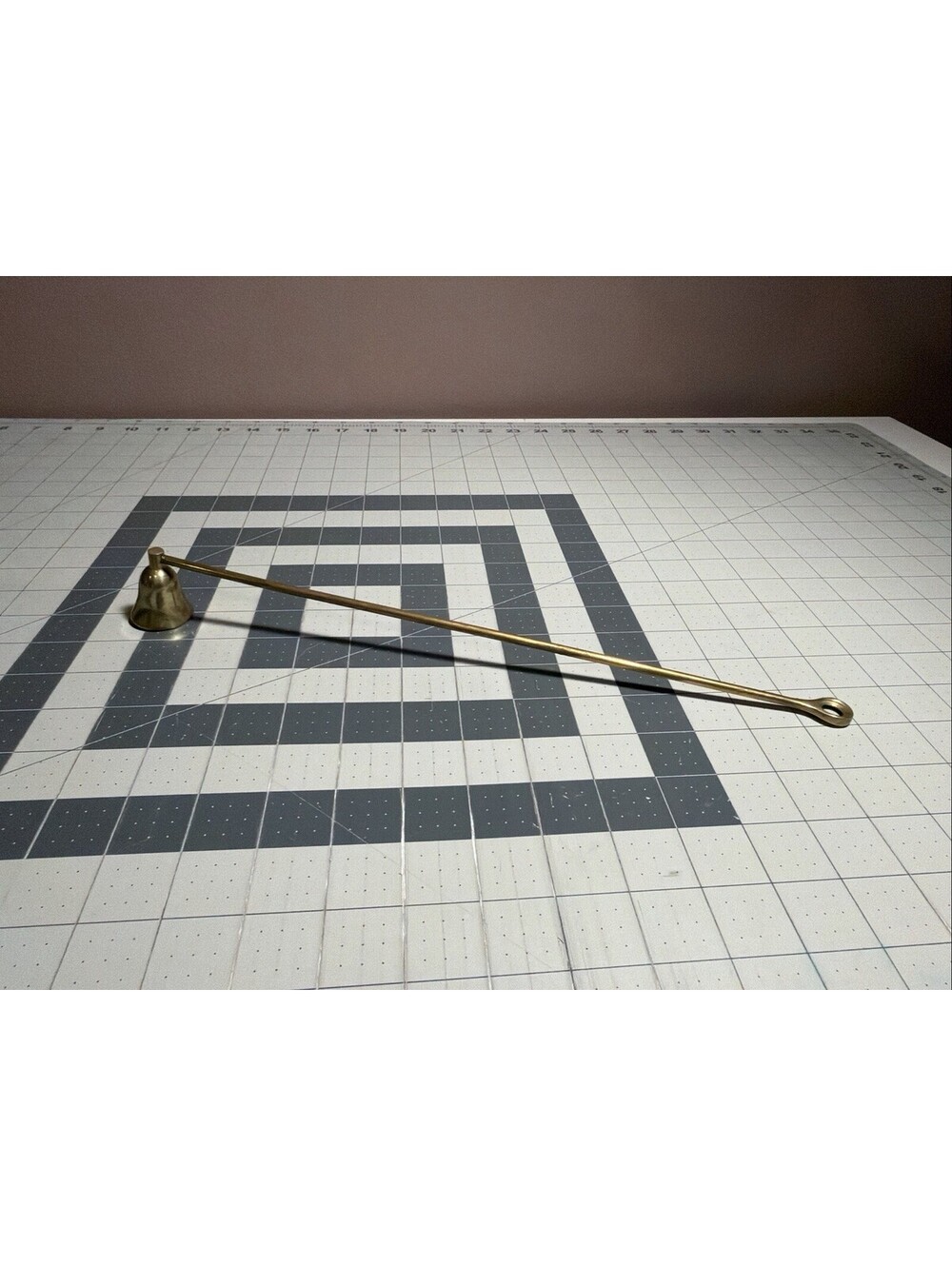Vintage Solid Polished Brass Candle Snuffer 13.8” Long